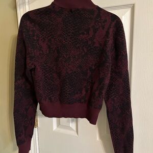 Express Burgundy and Black Cowl Neck Sweater